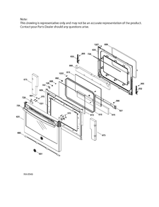 DOOR & DRAWER PARTS Diagram and Parts List for PCS940SF2SS  General Electric Range