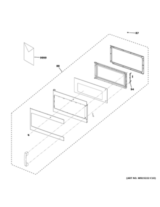 Door Parts Diagram and Parts List for DVM7195EK4ES  General Electric Microwave