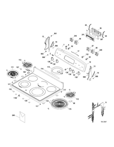 CONTROLS-COOKTOP Diagram and Parts List for JCBP820SR1SS  General Electric Range
