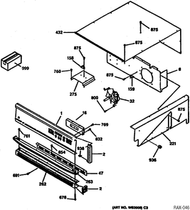 CONTROL PANEL Diagram and Parts List for JCKP18BW-1  General Electric Range