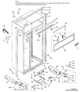 CASE PARTS Diagram and Parts List for ZISS480NHASS  General Electric Refrigerator