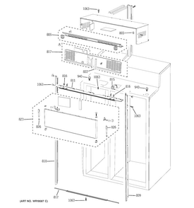Cabinet Parts Diagram and Parts List for PSB42LSRBV  General Electric Refrigerator