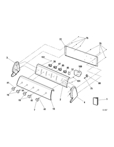 CONTROL PANEL Diagram and Parts List for GUSR493EB0WW  General Electric Dryer