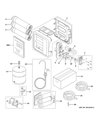 Part Location Diagram of WS02X21934 GE FLOW CONTROL KIT