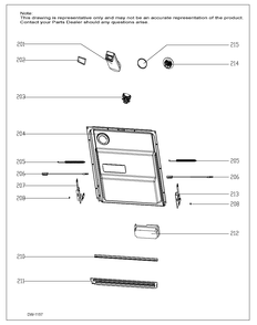 DOOR ASM Diagram and Parts List for GDF630SSK0ES  General Electric Dishwasher