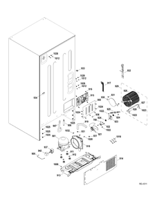 SYSTEM Diagram and Parts List for PDRF0MBYERWW  General Electric Refrigerator