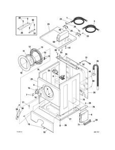 CABINET TOP Diagram and Parts List for WCCH404H4WW  General Electric Washer