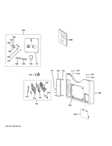 Control Panel Diagram and Parts List for VFD31EDSR0WW  General Electric Dryer
