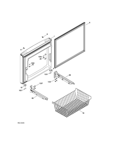 FZ DOOR Diagram and Parts List for GDSC0KBXERBB  General Electric Refrigerator