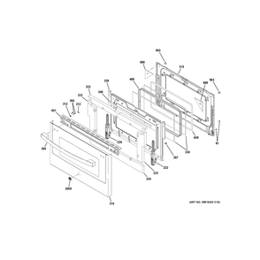 Lower Door Diagram and Parts List for JGBS86SP4SS  General Electric Range