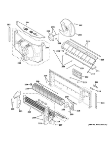 Motor And Chassis Parts Diagram and Parts List for AZ45E15EACW2  General Electric Air Conditioner