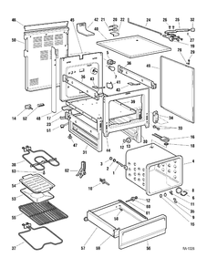 CHASSIS SC Diagram and Parts List for 17598-1  General Electric Range