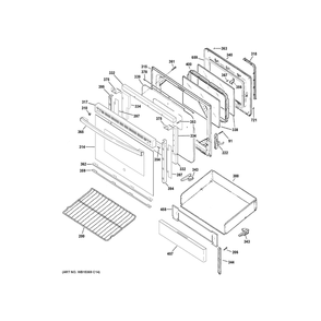 Door And Drawer Parts Diagram and Parts List for JB480DY1WW  General Electric Range