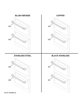 Cafe Customization Diagram and Parts List for CTD90DP3M1D1  General Electric Range