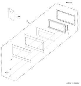 Door Parts Diagram and Parts List for DVM7195SK1SS  General Electric Microwave