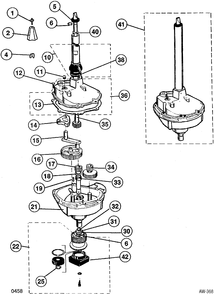 TRANSMISSION Diagram and Parts List for GW7000KW127  General Electric Washer