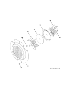 Convection Fan Diagram and Parts List for QGAS740RM3SS  General Electric Range