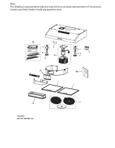 RANGE HOOD Diagram and Parts List for JVX5300SJ1SSC  General Electric Range Hood