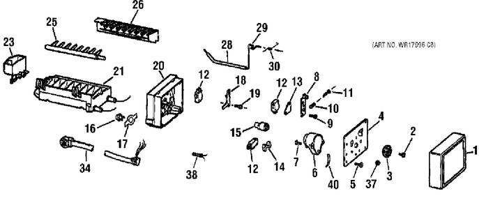 ICE MAKER KIT Diagram and Parts List for WR30X327  General Electric Refrigerator