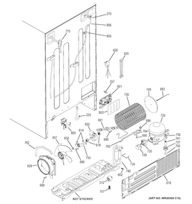Machine Compartment Diagram and Parts List for DSE25JSHECSS  General Electric Refrigerator