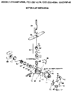 Motor-pump Mechanism Diagram and Parts List for GSD940P-45  General Electric Dishwasher
