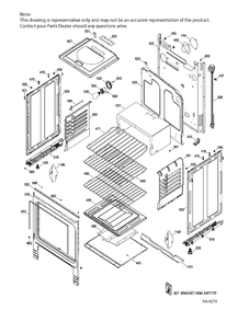 BODY PARTS Diagram and Parts List for JCGBS60DEK1BB  General Electric Range