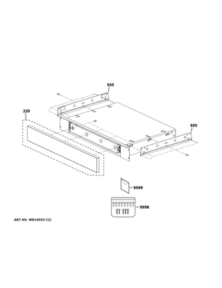 Storage Drawer Assembly Diagram and Parts List for UXB903S1NSS  General Electric Microwave