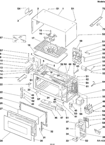 BODY PARTS Diagram and Parts List for GSU0834W02  General Electric Microwave
