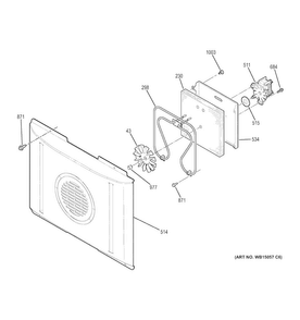 Convection Fan Diagram and Parts List for PB911EJ3ES  General Electric Range