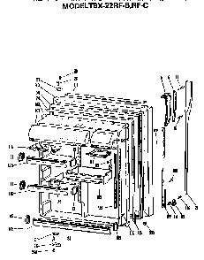 Fresh Food Door Diagram and Parts List for TBX22RFC  General Electric Refrigerator