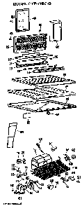 Unit Parts Diagram and Parts List for CTF17ECB  Hotpoint Refrigerator