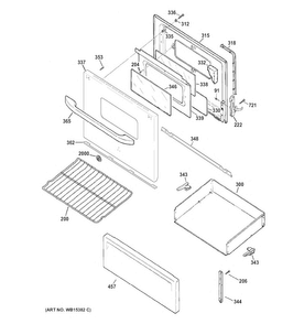 Part Location Diagram of WB56X21214 GE Door Panel