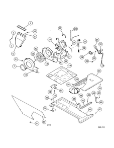 BLOWER & DRIVE ASSEMBLY Diagram and Parts List for 52270-W0  General Electric Washer