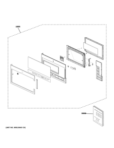 Door Parts Diagram and Parts List for PVM9005FM9DS  General Electric Microwave