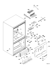 FZ SECTION Diagram and Parts List for PFRF2MBXABB  General Electric Refrigerator