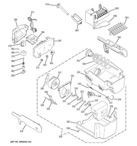 ICE MAKER & DISPENSER Diagram and Parts List for PZS23KPECFWV  General Electric Refrigerator