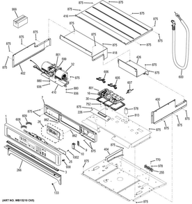 Control Panel Diagram and Parts List for PT9050SF4SS  General Electric Wall Oven