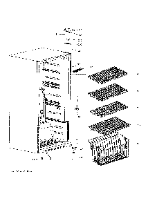 Cabinet & shelves Diagram and Parts List for FUF14SMREWW  General Electric Freezer