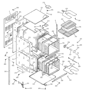 Body Parts Diagram and Parts List for JRP24BW3BB  General Electric Wall Oven