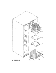 Freezer Shelves Diagram and Parts List for GSS23HSHECSS  General Electric Refrigerator