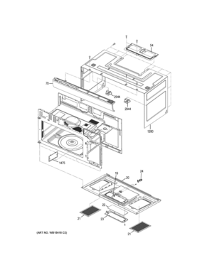 OVEN CAVITY PARTS Diagram and Parts List for JNM3163RJ3SS  General Electric Microwave