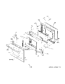 Door Diagram and Parts List for JB258RM3SS  General Electric Range