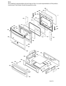 DOOR & DRAWER Diagram and Parts List for JCS630SF3SS  General Electric Range