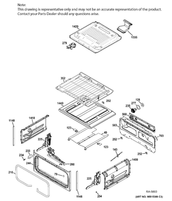 UPPER OVEN Diagram and Parts List for PCGB950SEF3SS  General Electric Range