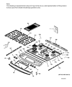 CONTROL PANEL & COOKTOP Diagram and Parts List for PCGS920SEF2SS  General Electric Range