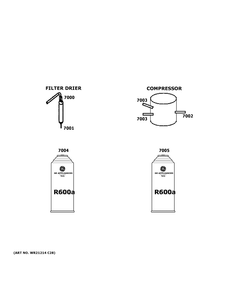 Lokring Connectors Diagram and Parts List for HCM16QWBWW  General Electric Freezer