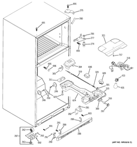 FRESH FOOD SECTION Diagram and Parts List for 38485KBRVRBB  General Electric Refrigerator