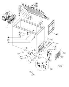 FREEZER Diagram and Parts List for FCM7CNAWWC  General Electric Freezer