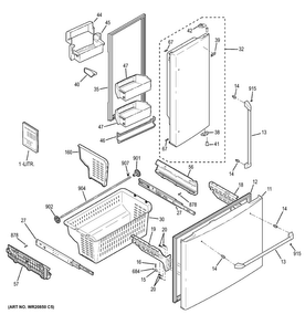 Doors & Bins Diagram and Parts List for CFSP5RKBESS  General Electric Refrigerator
