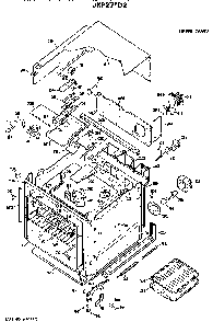 Upper Oven Diagram and Parts List for JKP27*D2  General Electric Wall Oven